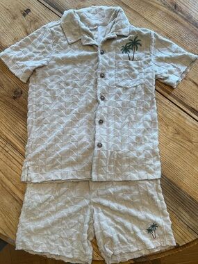 Marine Layer terry cloth cream textured set.